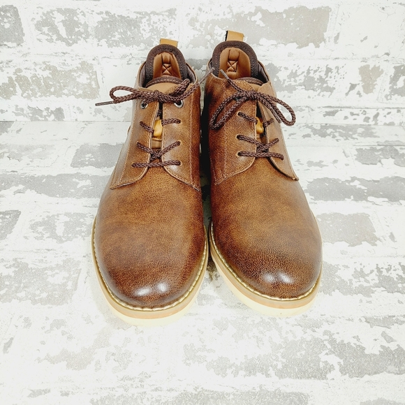 New Steve Madden Brawly Brown Faux Leather Lace Up Chukka Boots X306 main image 7